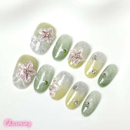 Green Floral Shimmer