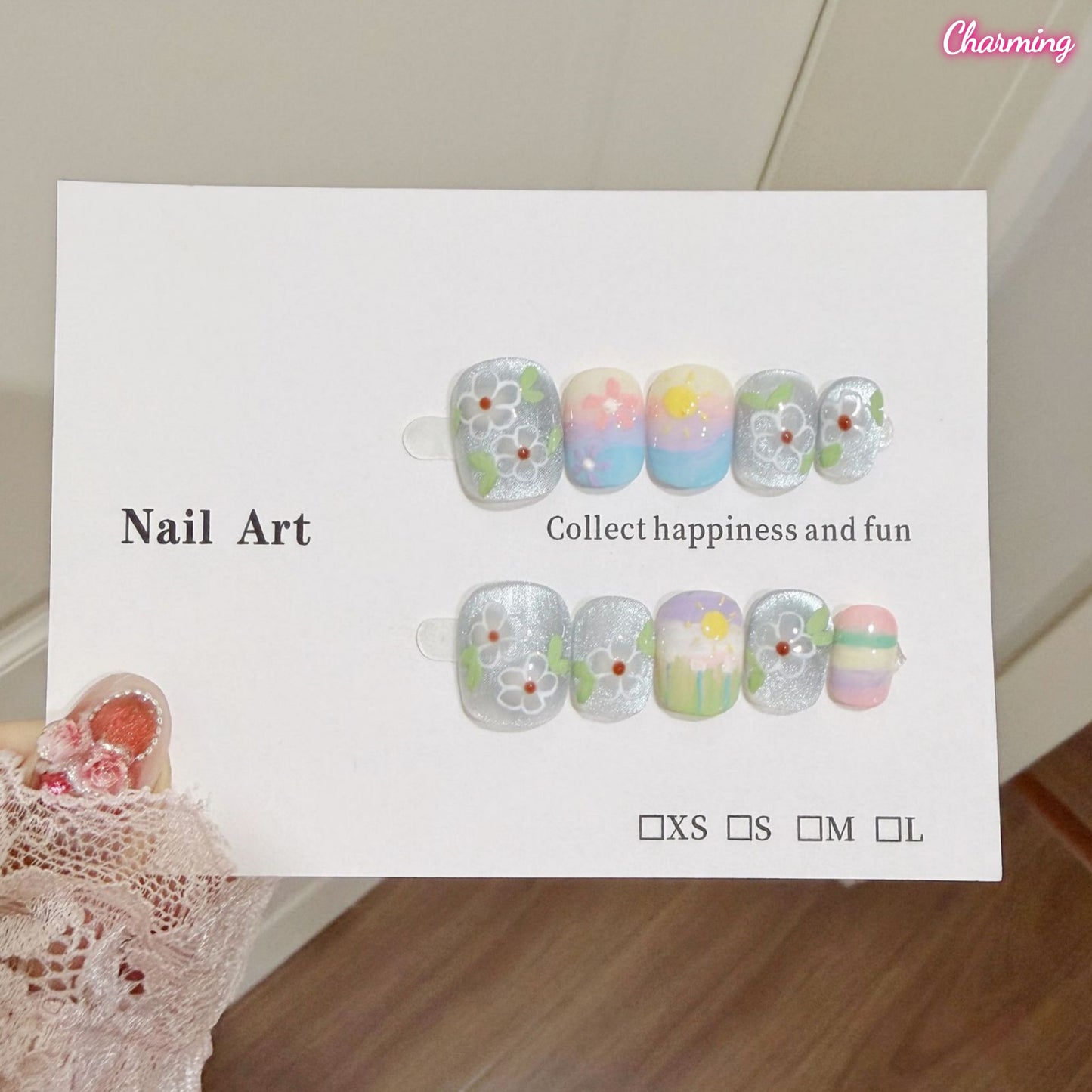 Rainbow in Bloom / Handmade Nails