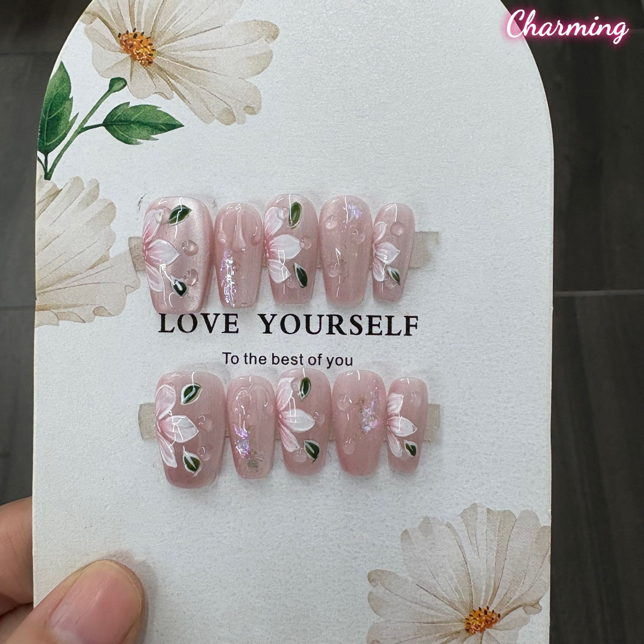 Silver Bloom / Handmade Nails