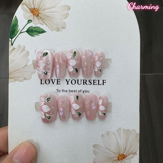 Silver Bloom / Handmade Nails