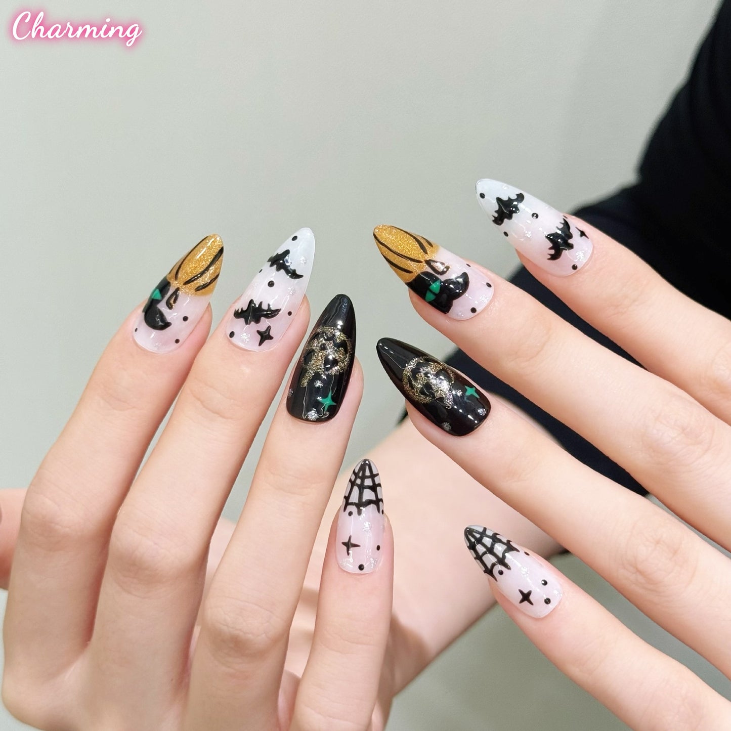 Pumpkin Sparkle / Handmade Nails