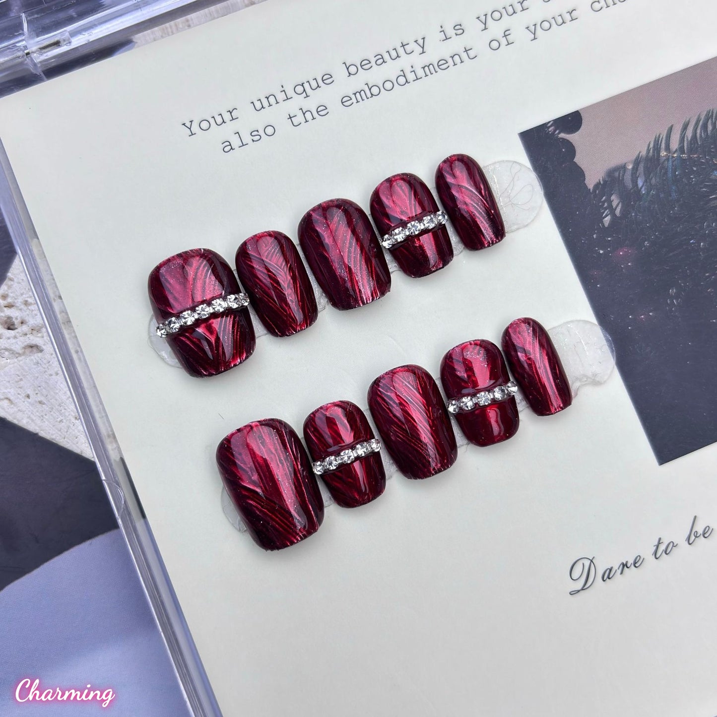 Red in the Fragments / Handmade Nails