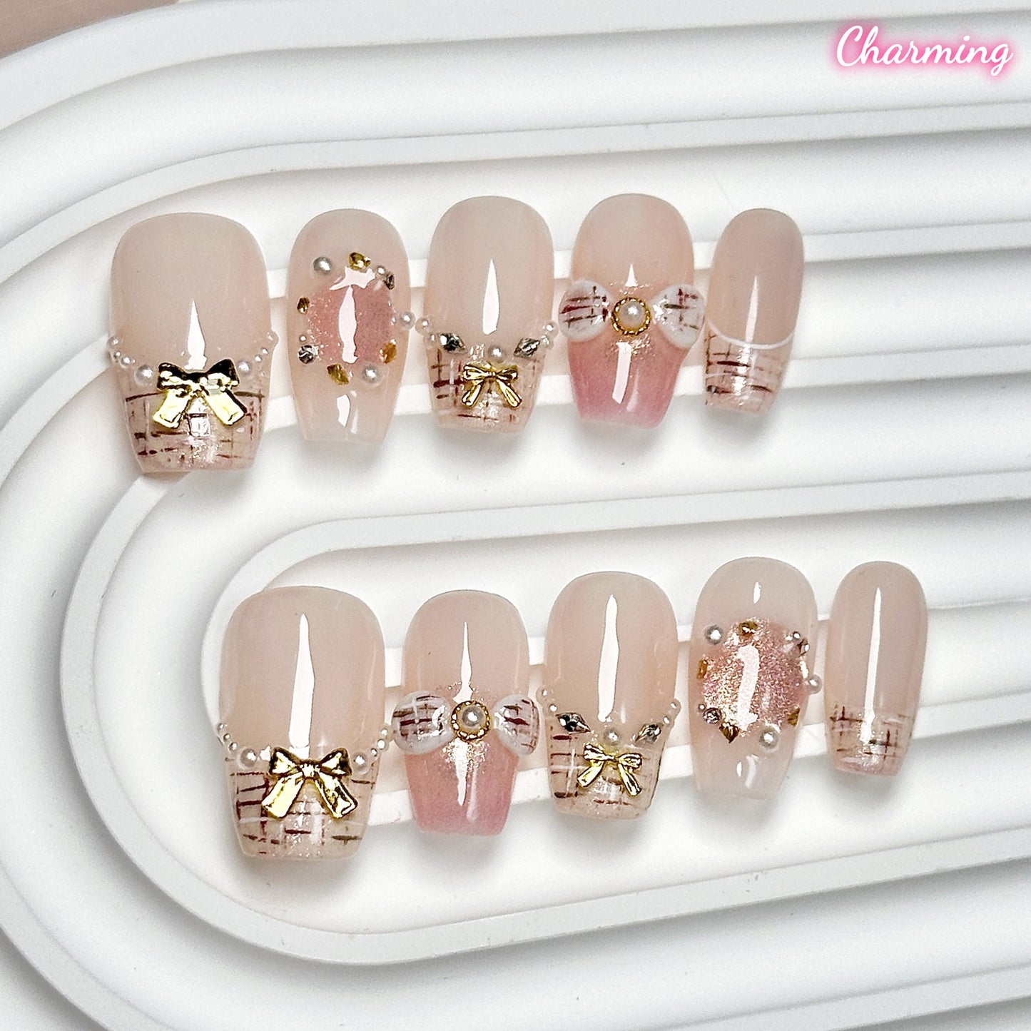 Champagne Shimmer / Handmade Nails