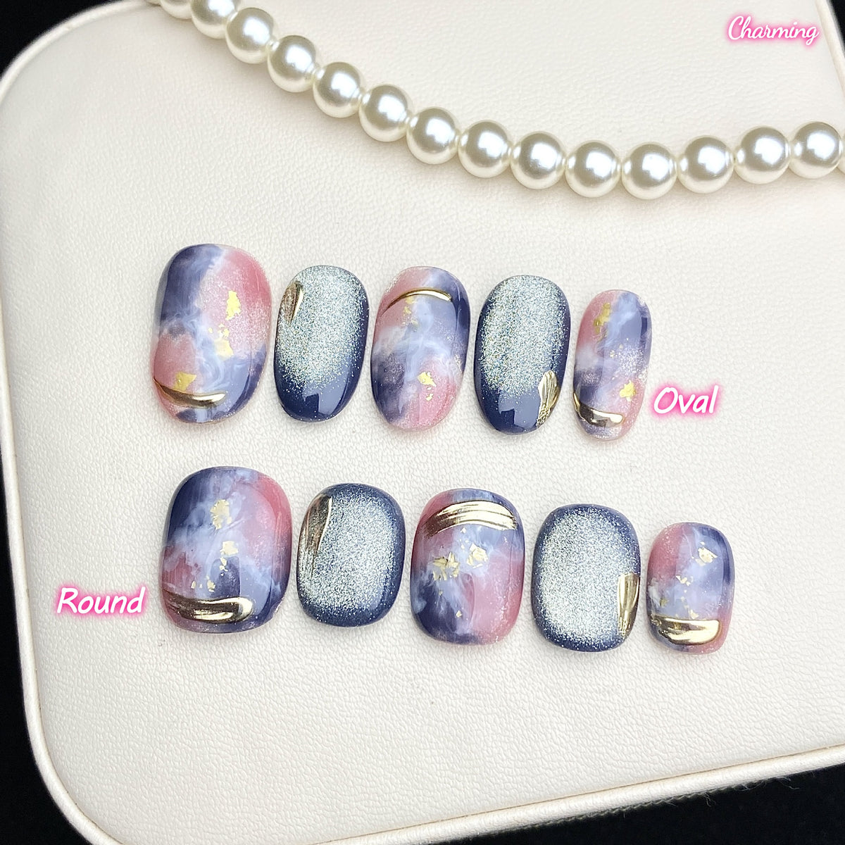 Violet Stardust / Handmade Nailsems