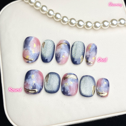 Violet Stardust / Handmade Nailsems