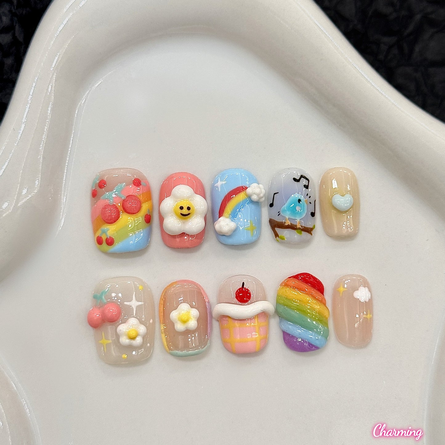 Childish Rainbow / Handmade Nails