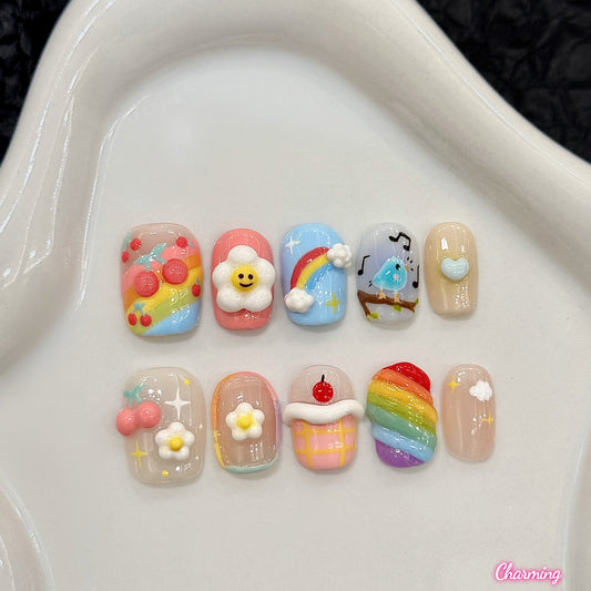 Childish Rainbow / Handmade Nails