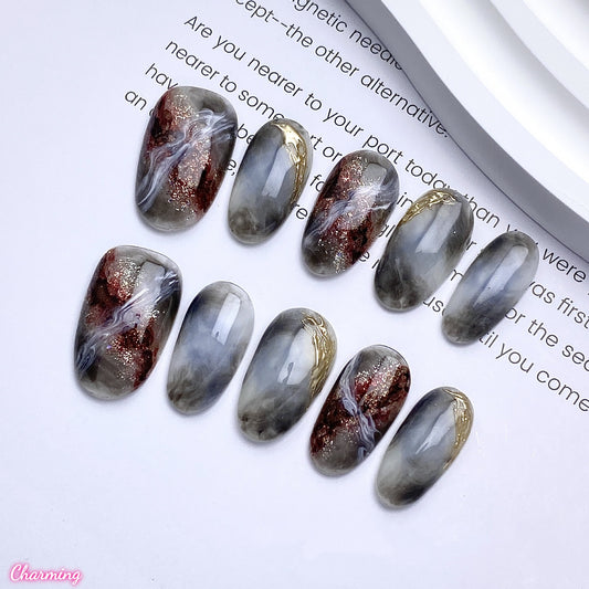 Galaxy Stroke / Handmade Nails