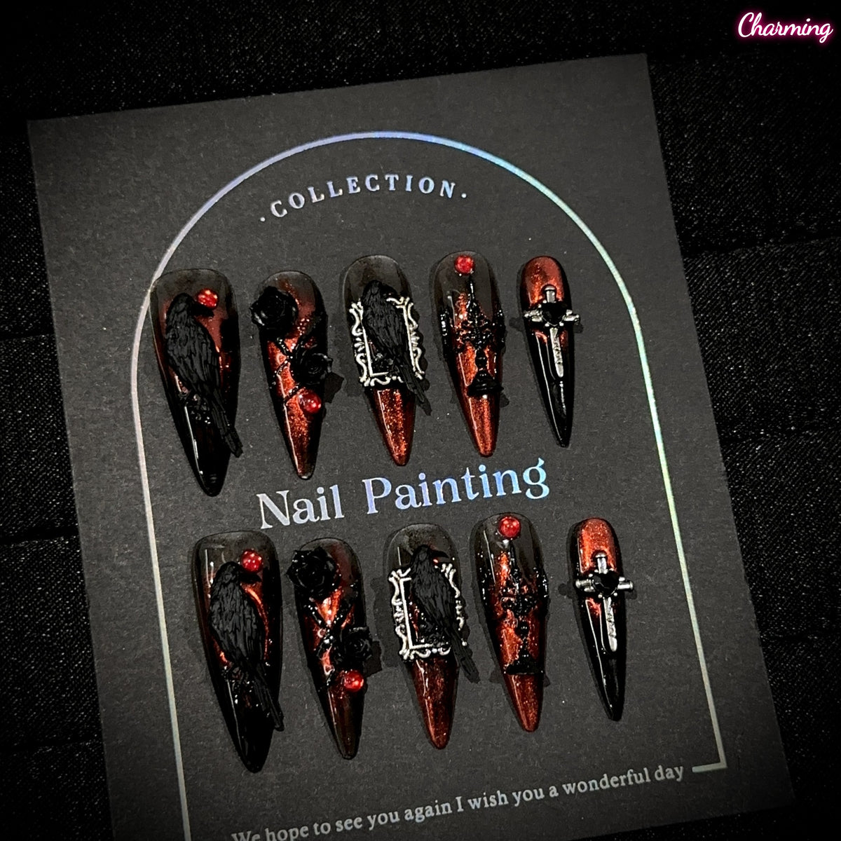 A Rose in the Dark / Handmade Nailsems