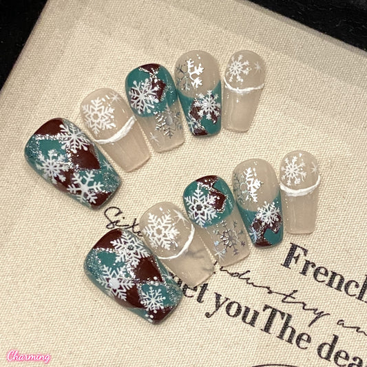 Evergreen Flurry / Handmade Nails