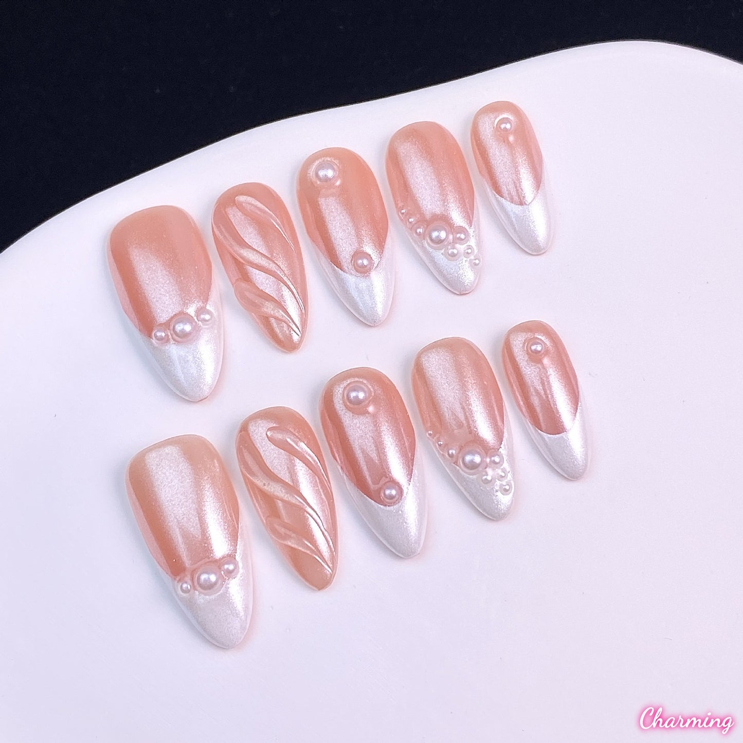 Shimmer Blush / Handmade Nails