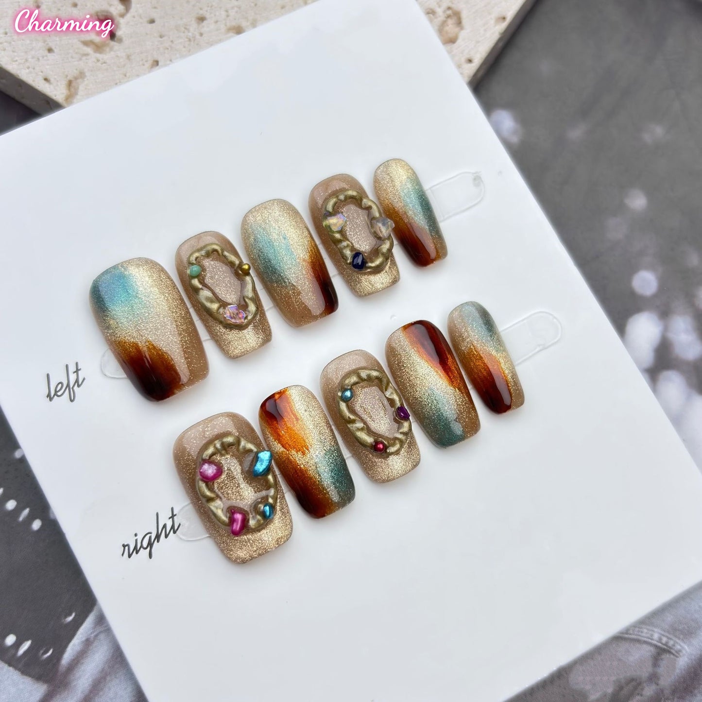 Golden Lakeside / Handmade Nails