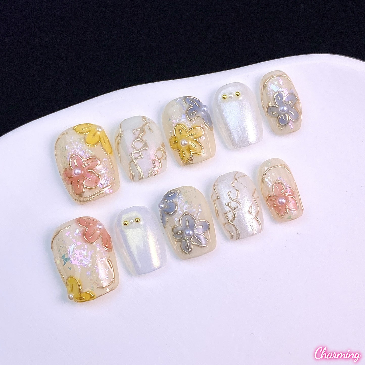 Iridescent Petal / Handmade Nails
