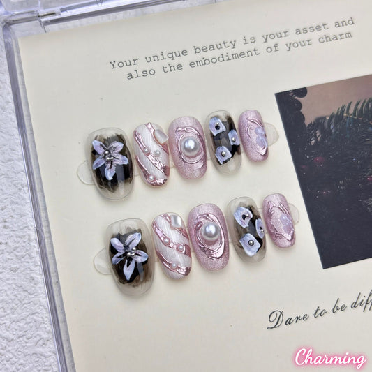 Blushing Blossom / Handmade Nails