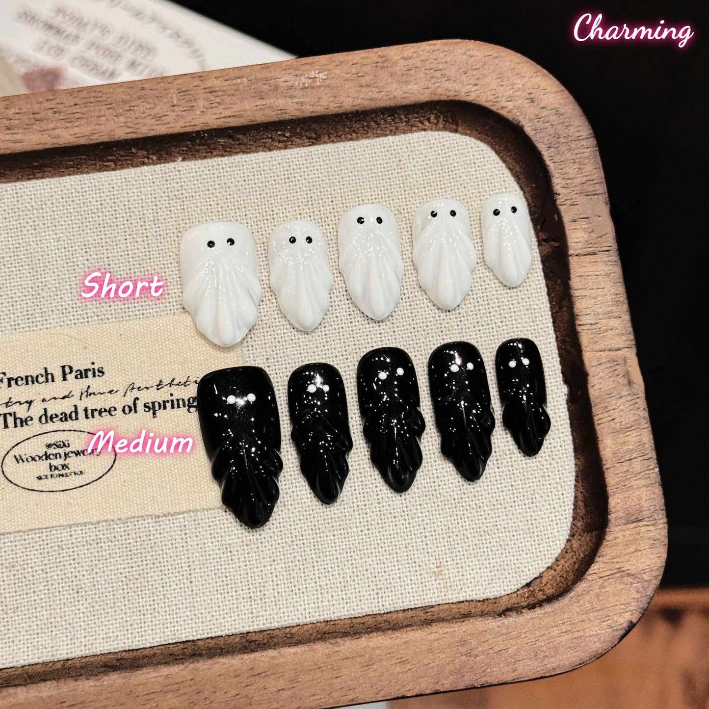 Black Ghost and White Ghost / Handmade Nails