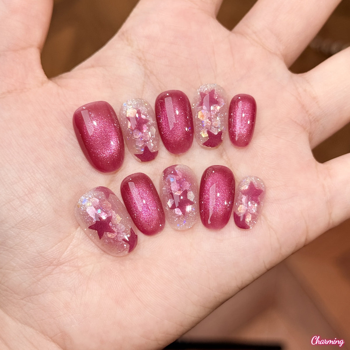 Glitter Berry Nova / Handmade Nails