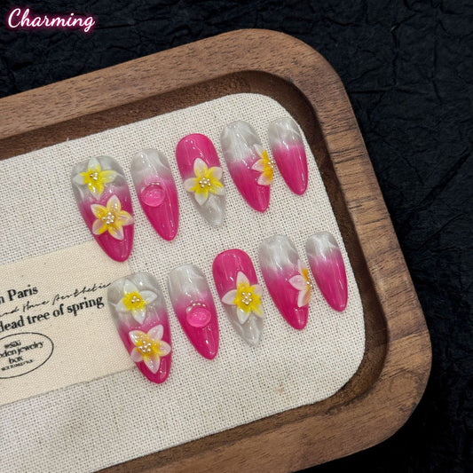 A Flower Adrift（Pink） / Handmade Nails