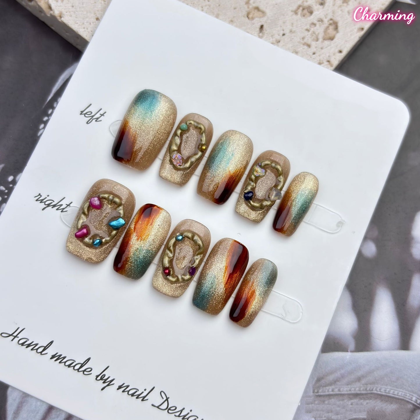 Golden Lakeside / Handmade Nails