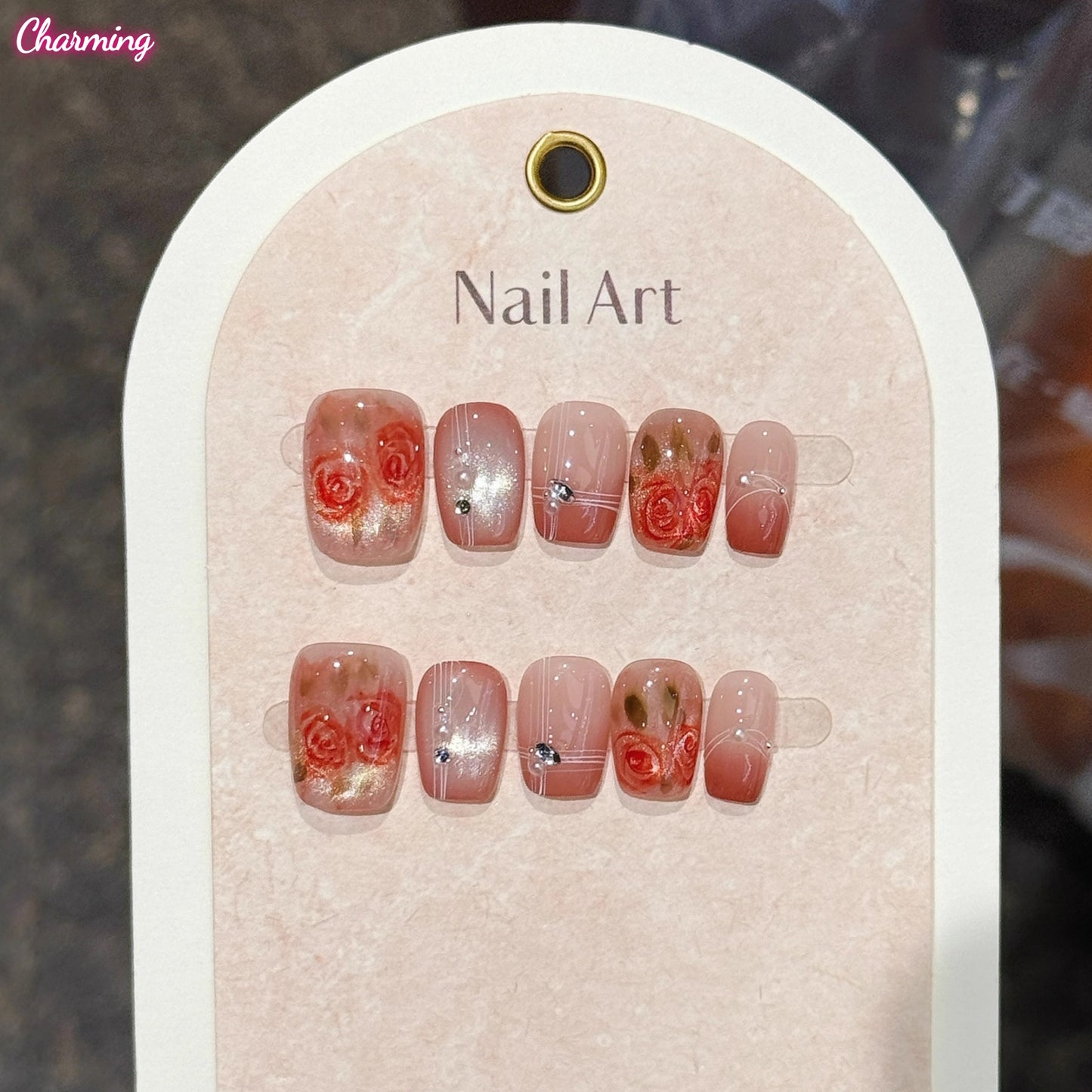Stellar Rose Cat's Eye / Handmade Nails