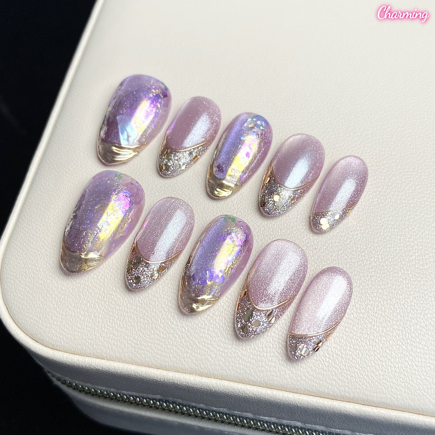 Amethyst Veil Glow / Handmade Nails