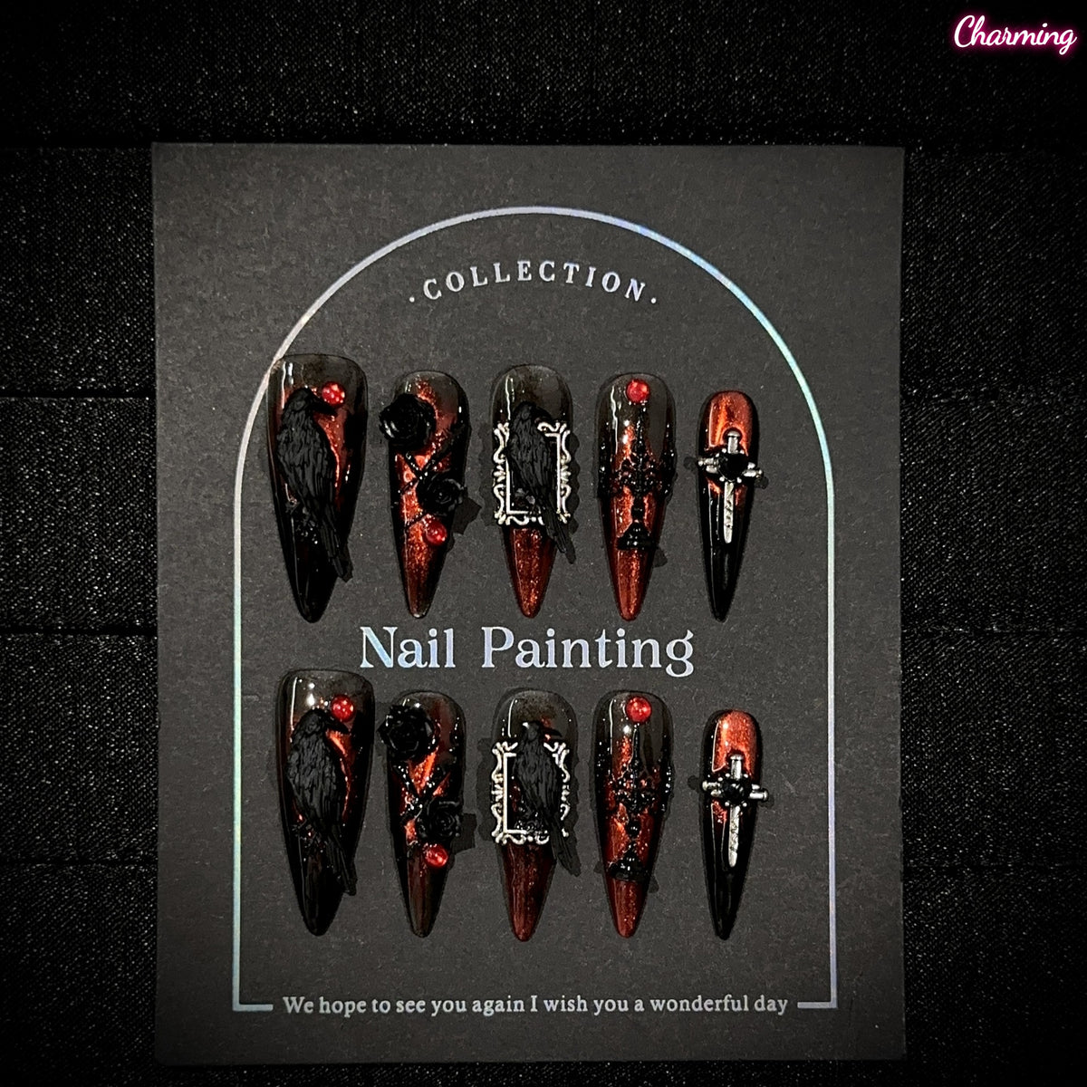 A Rose in the Dark / Handmade Nailsems