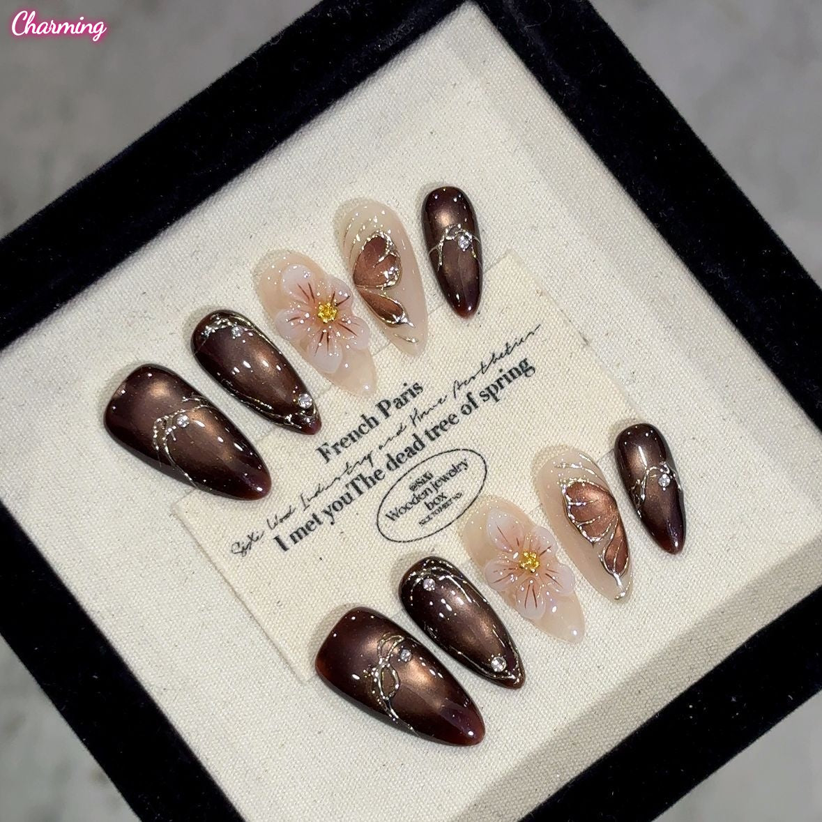Coffee Bloom Haze / Handmade Nailsems