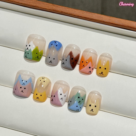 Many Cat Shadows / Handmade Nailsems