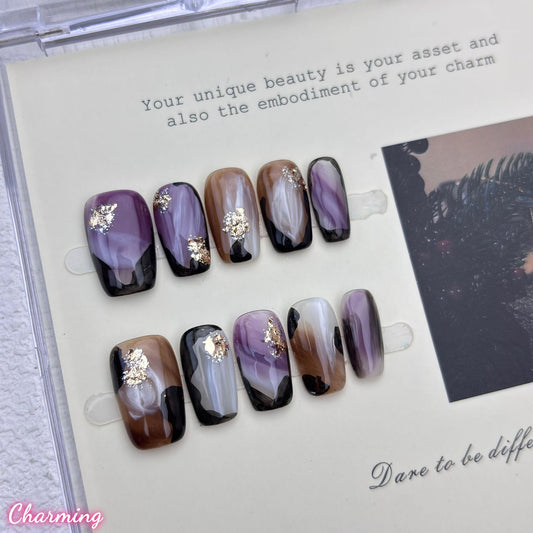 Dusk Bloom/ Handmade Nails