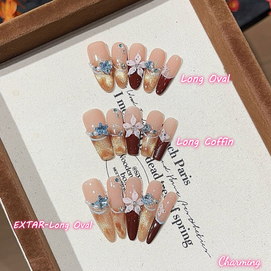 Night Frost Begonia / Handmade Nails