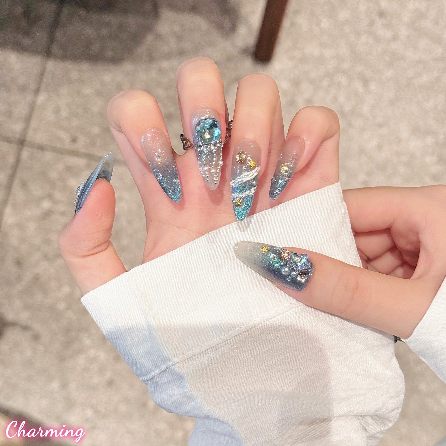 Prism Jellyfish/ Handmade Nails