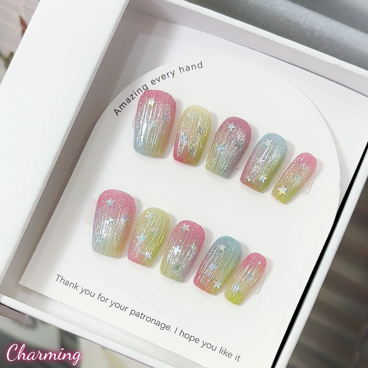 Whipped Rainbow / Handmade Nails