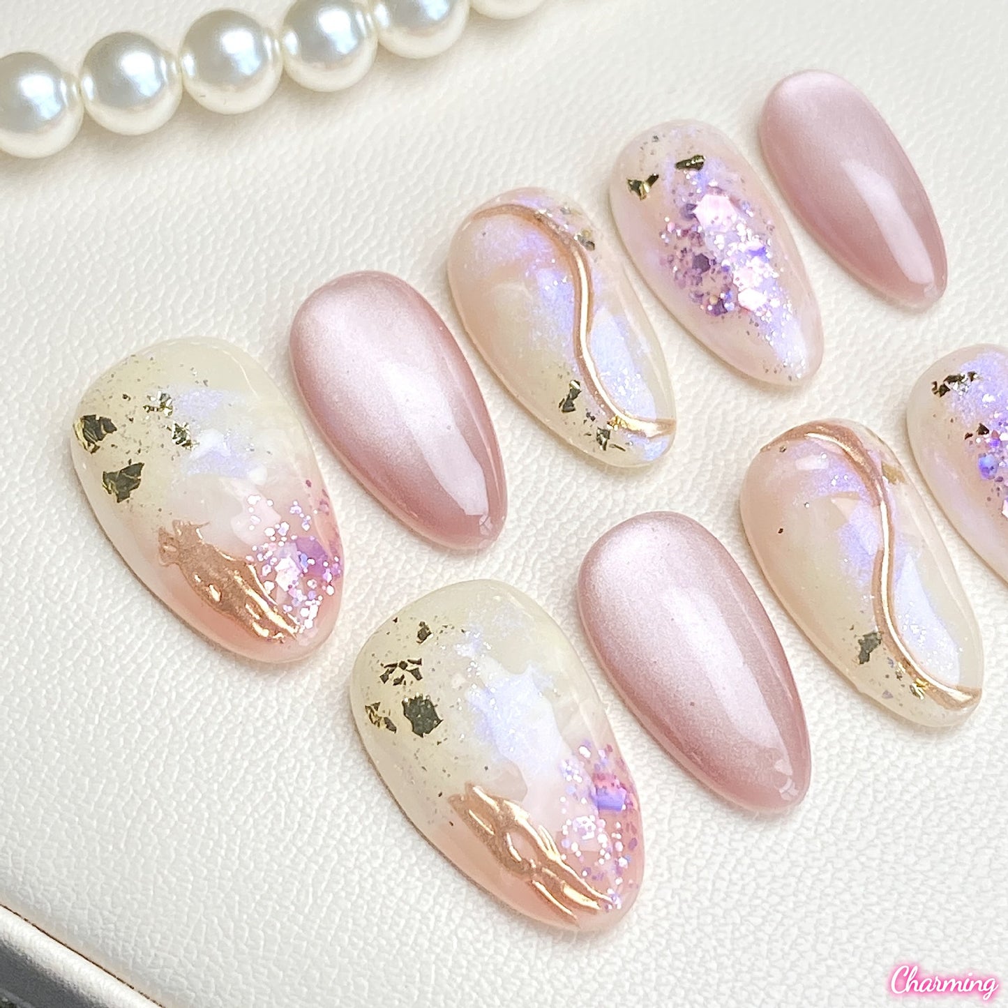 Short Almond, Long Spring / Handmade Nailsems