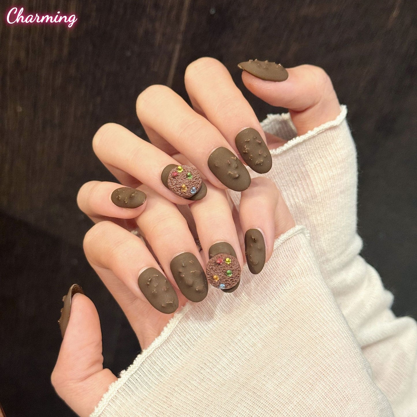 Chocolate Chip Cookie / Handmade Nails