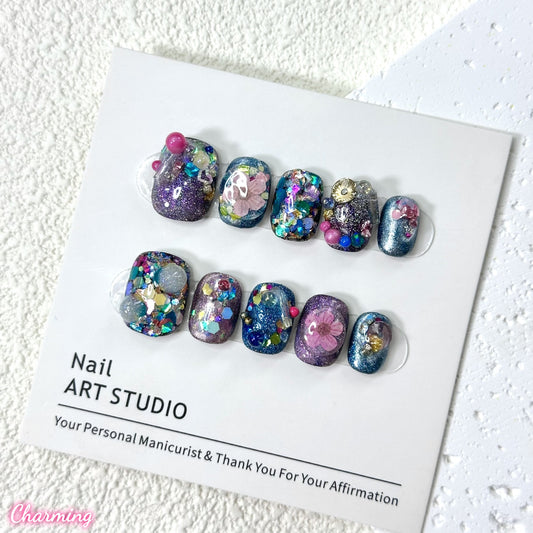 Purple Disco / Handmade Nails