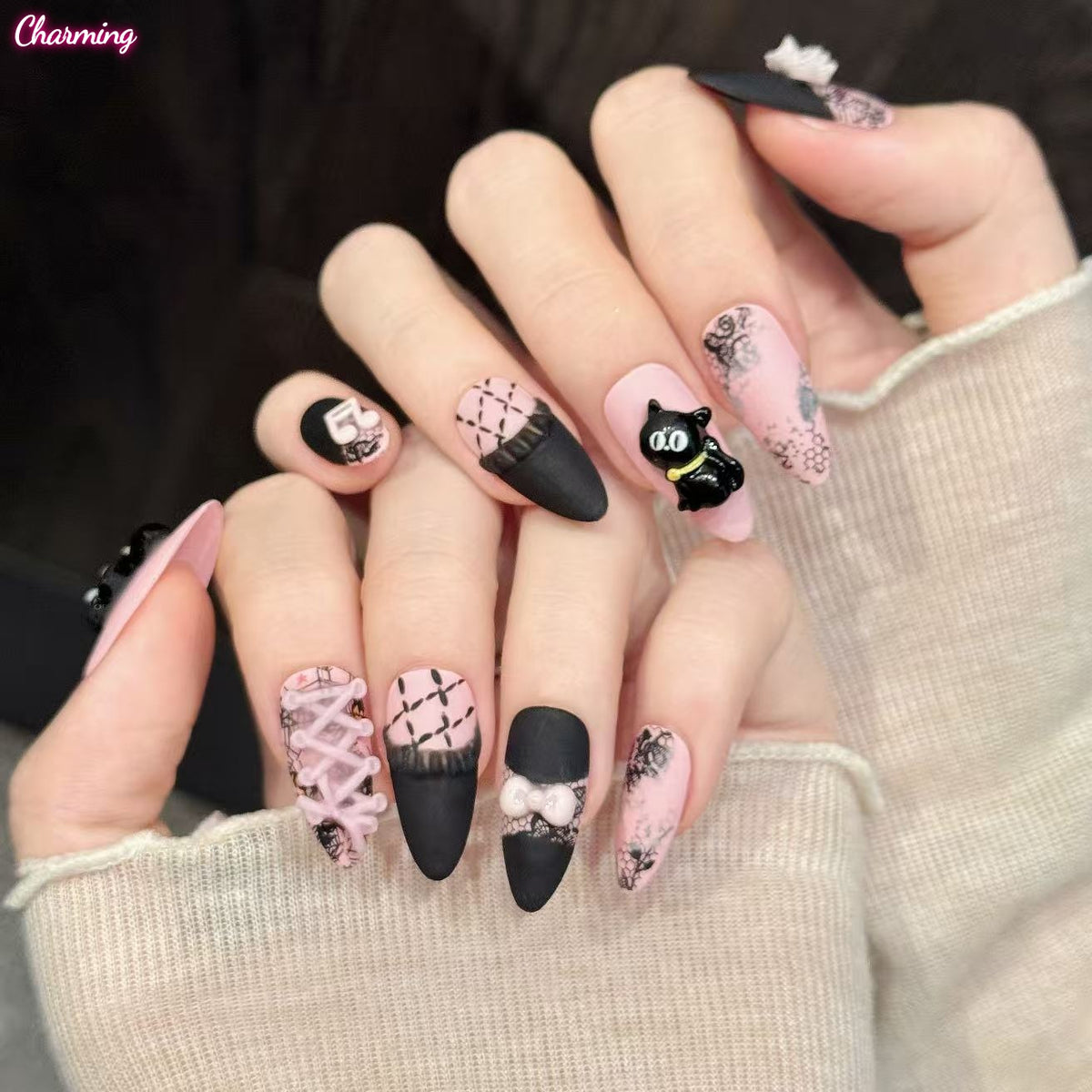 Sweet Punk Cat / Handmade Nailsems