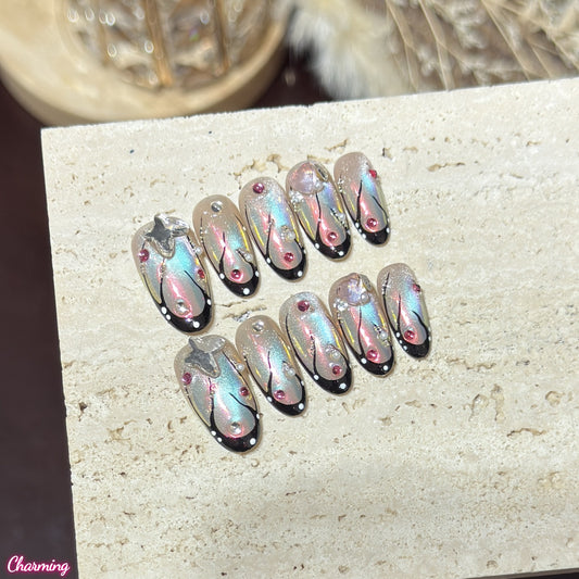 Iridescent Flutter / Handmade Nailsems