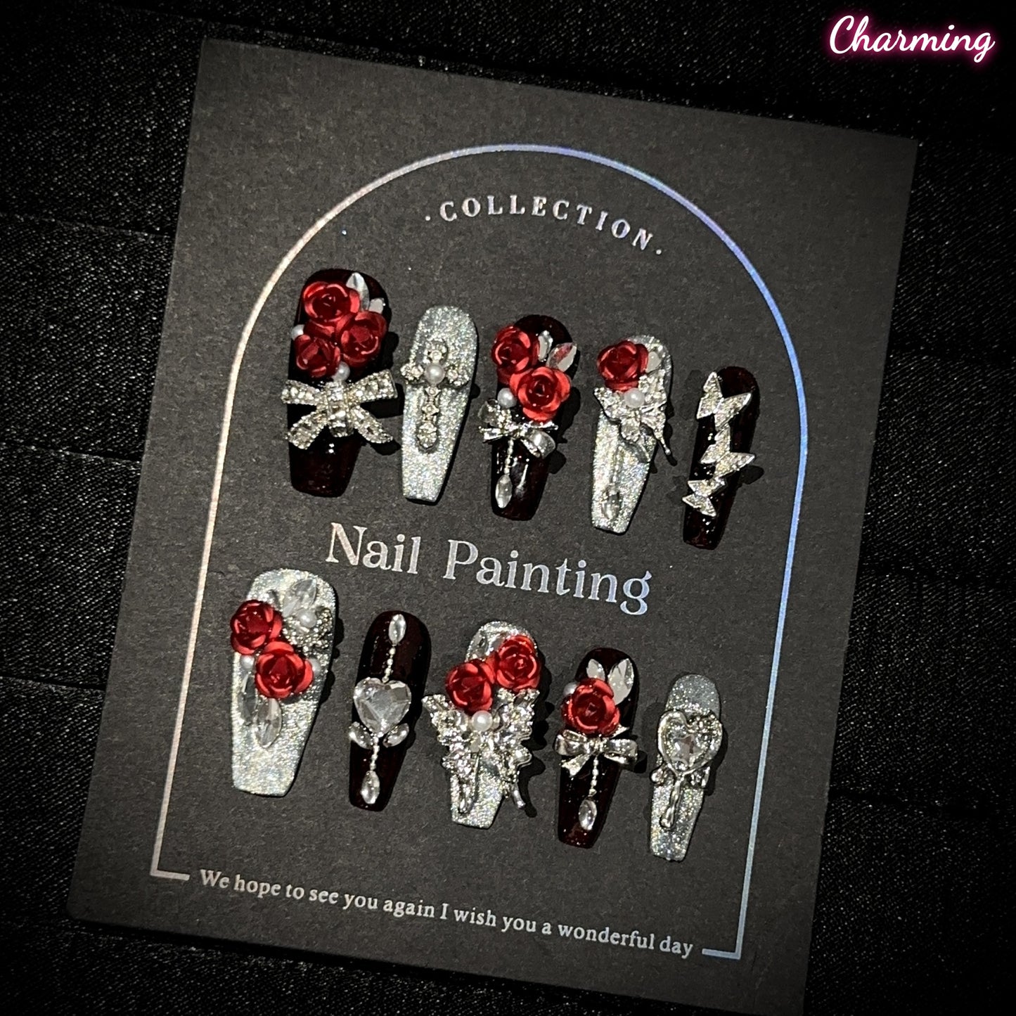 Nocturnal Rose / Handmade Nails