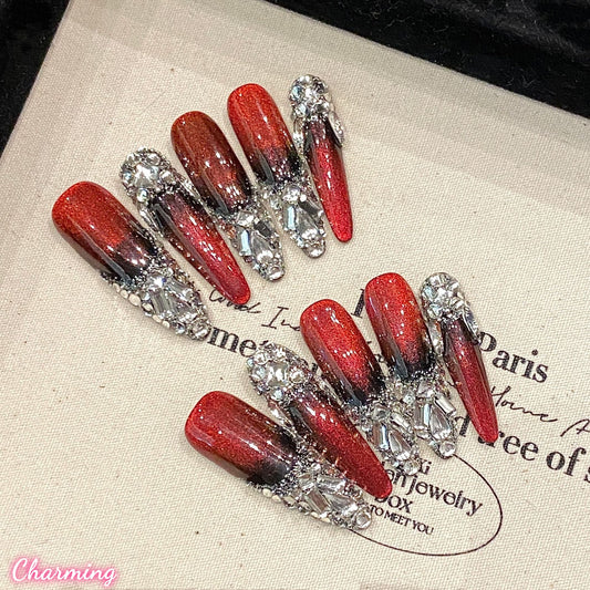 Rubellite Rhapsody /  Handmade Nails
