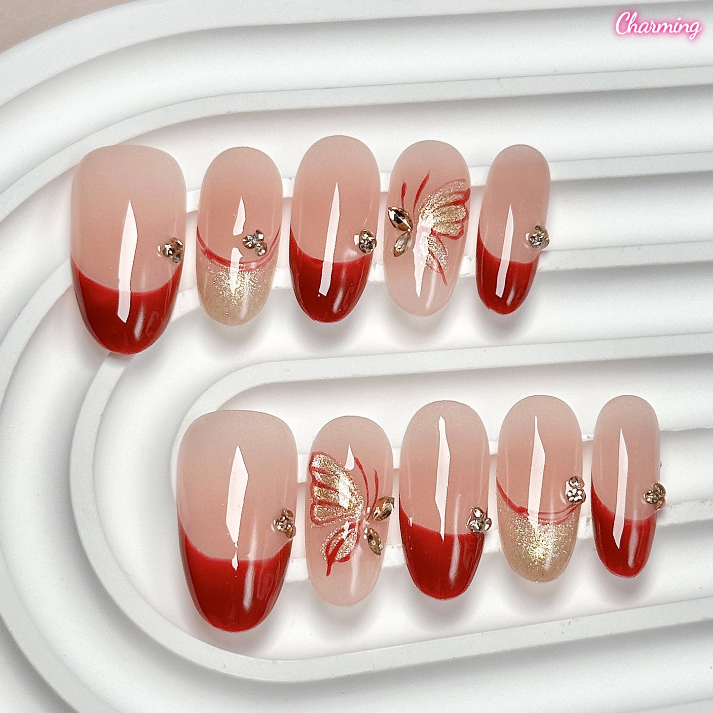 French Kiss Butterfly / Handmade Nails