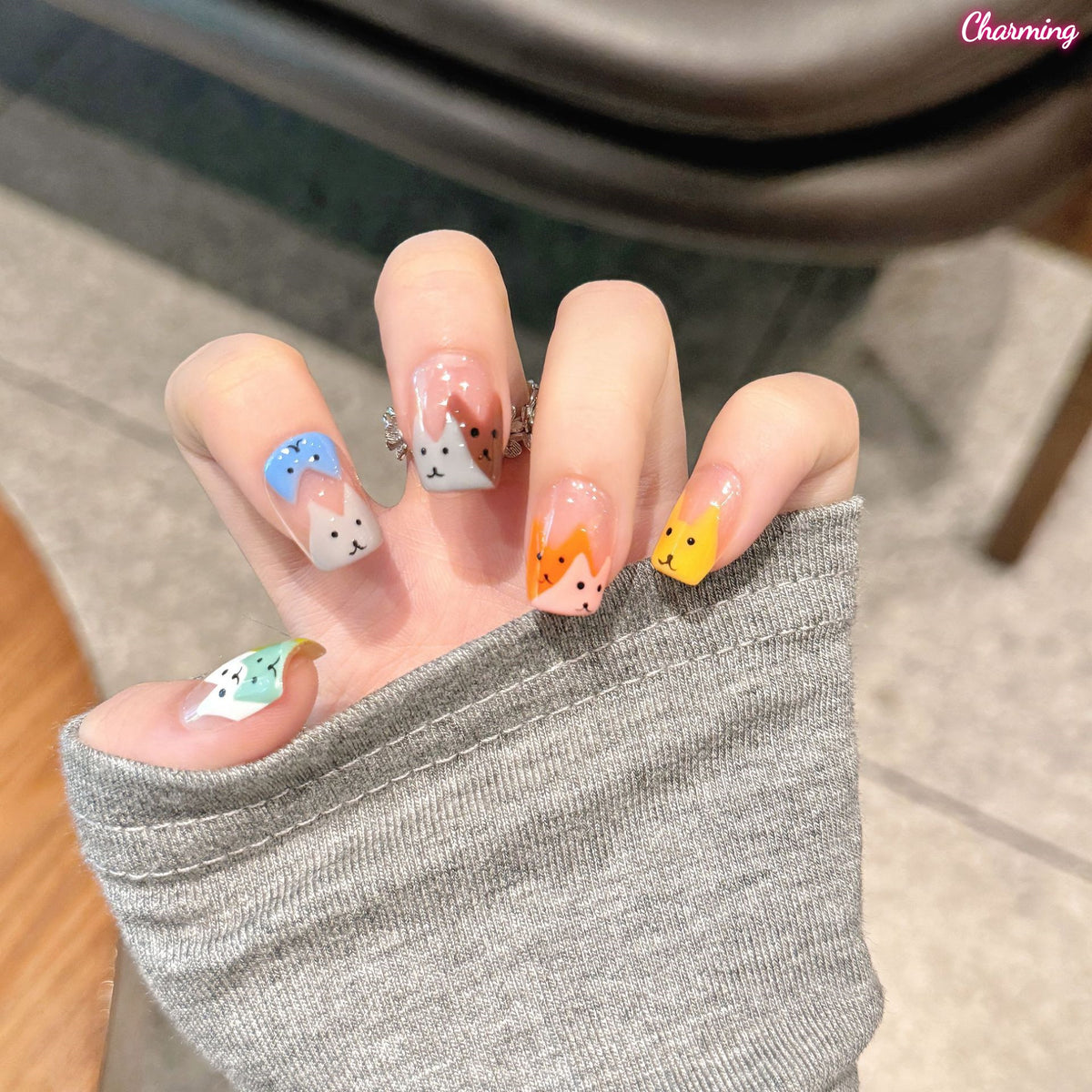 Many Cat Shadows / Handmade Nailsems
