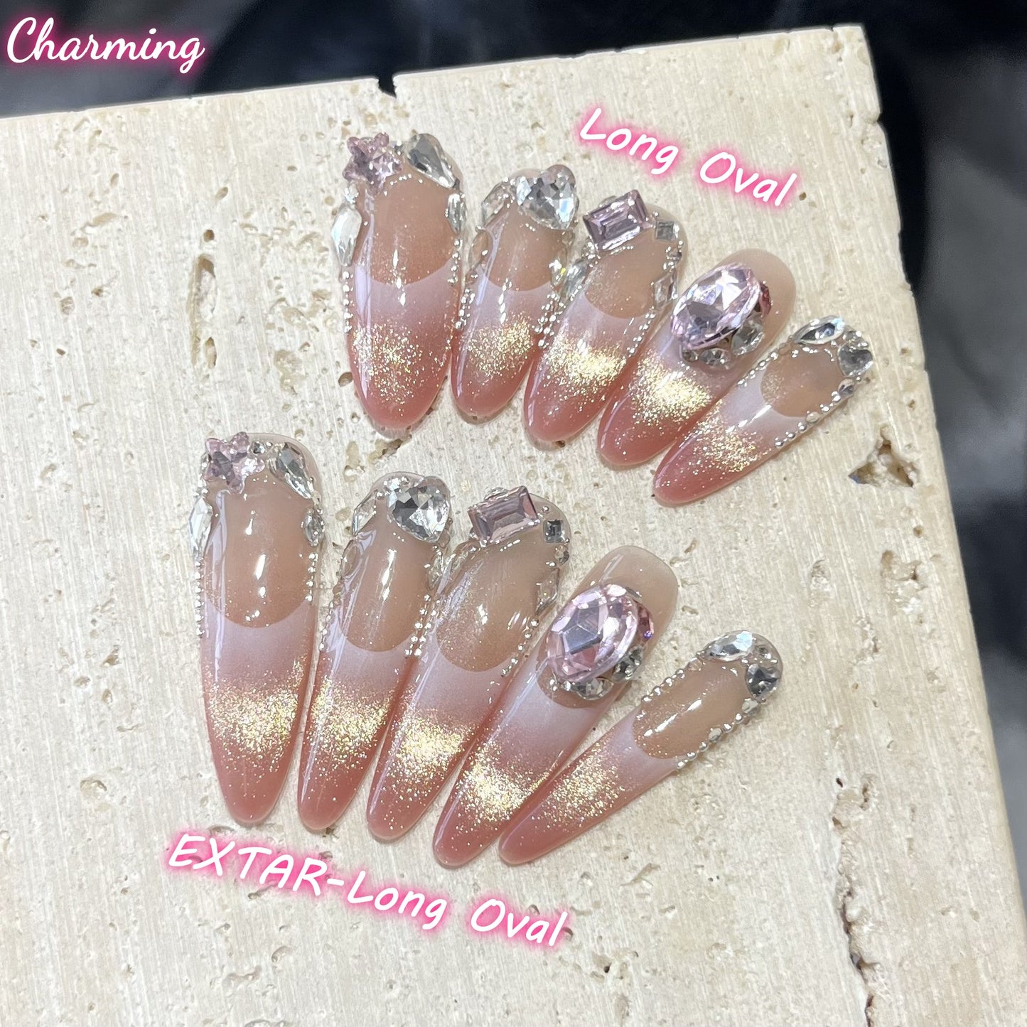 Tropical Passion Letter / Handmade Nails