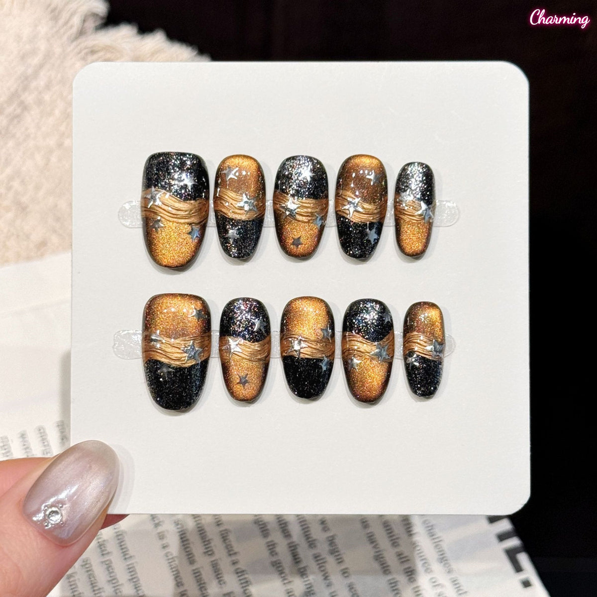 Silver Star Coil / Handmade Nails