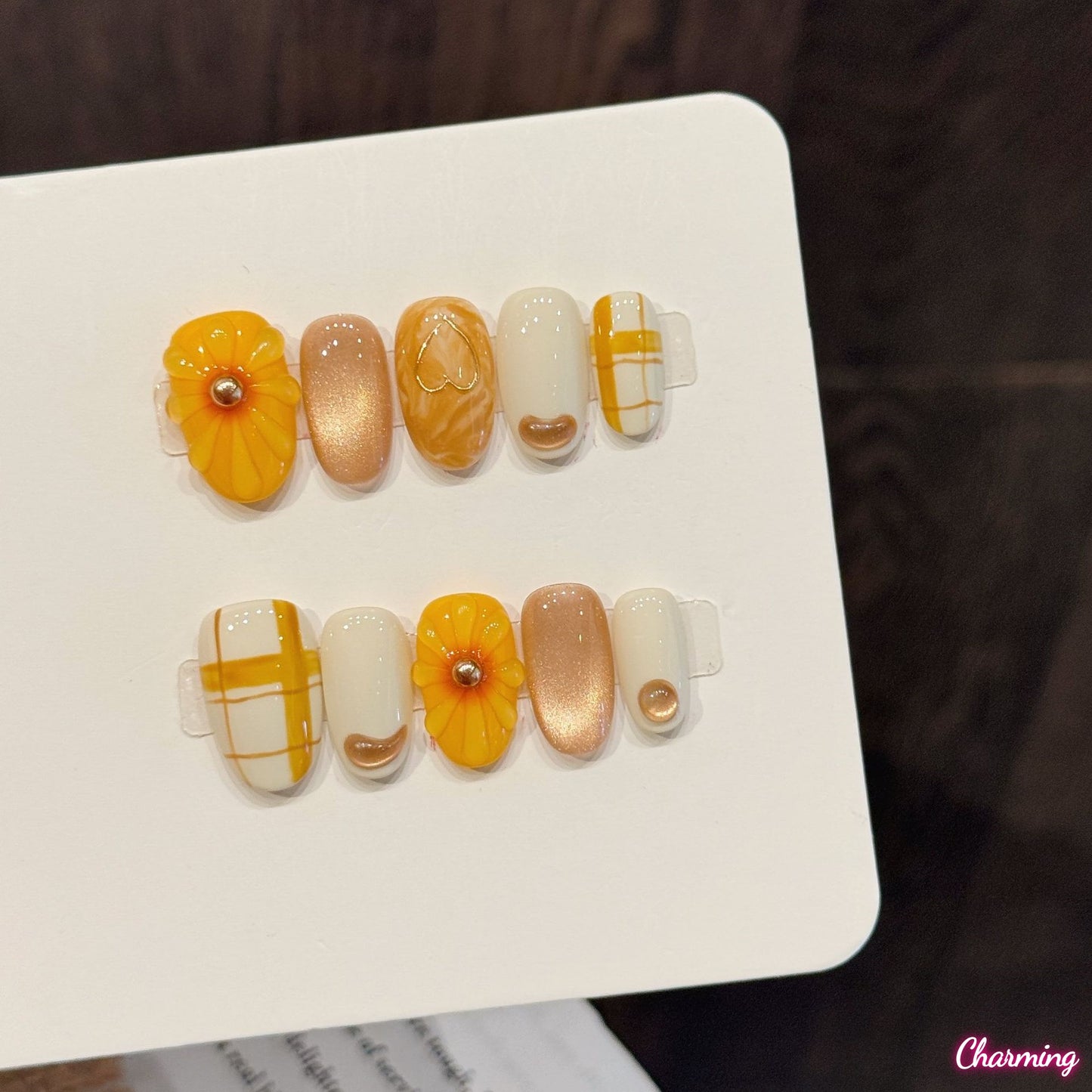 Orange Blossom Warmth / Handmade Nails