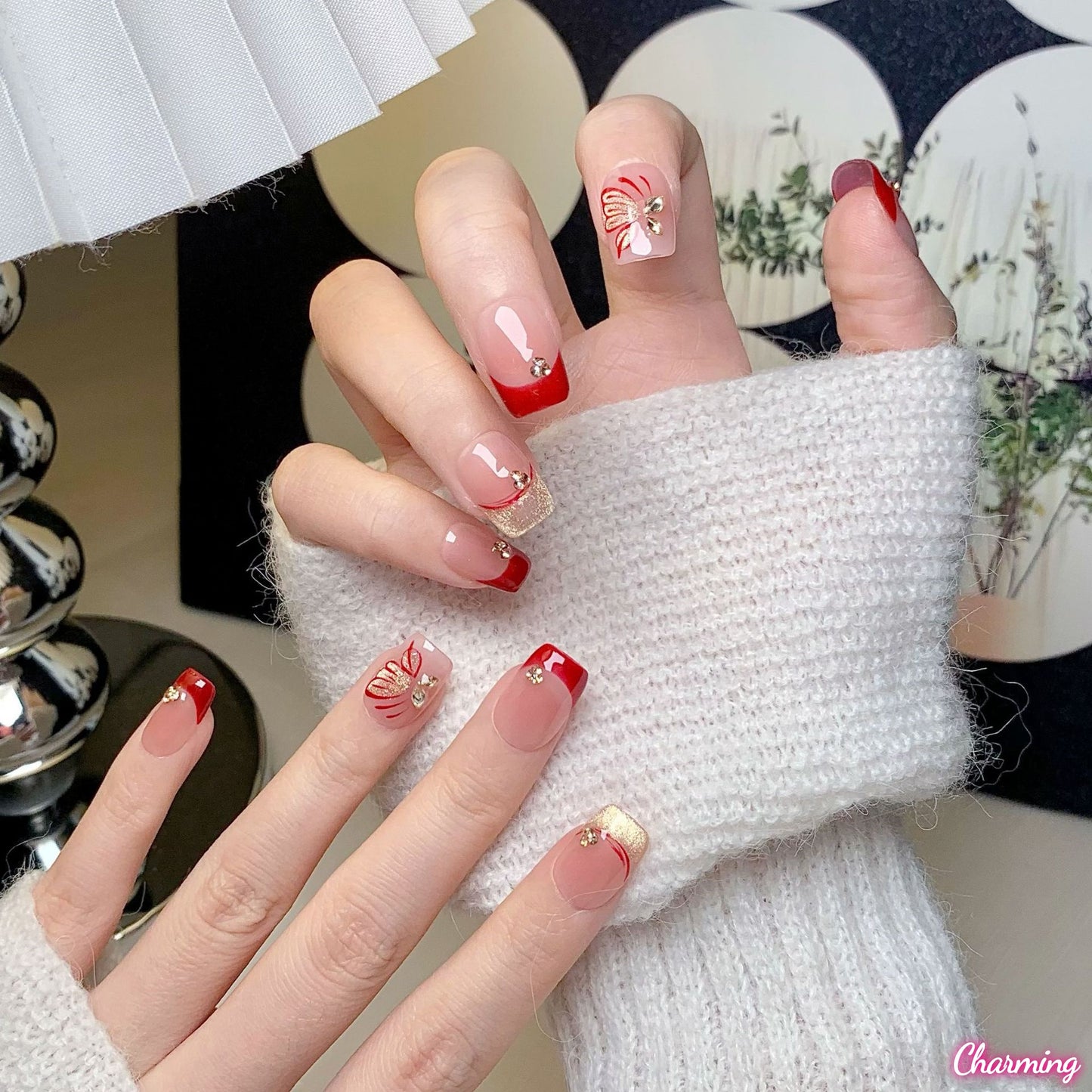 French Kiss Butterfly / Handmade Nails