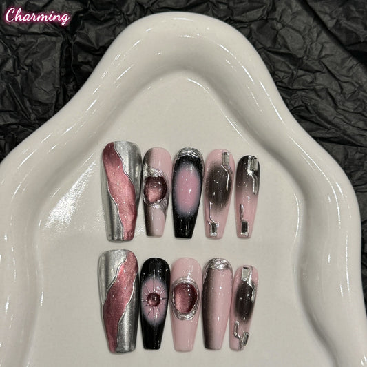 Black Hole Blush / Handmade Nails