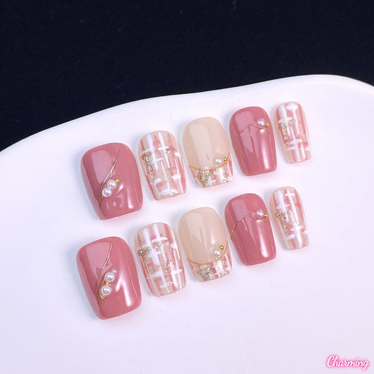 Pink Couture / Handmade Nails