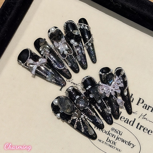 Midnight Tiaras  / Handmade Nails
