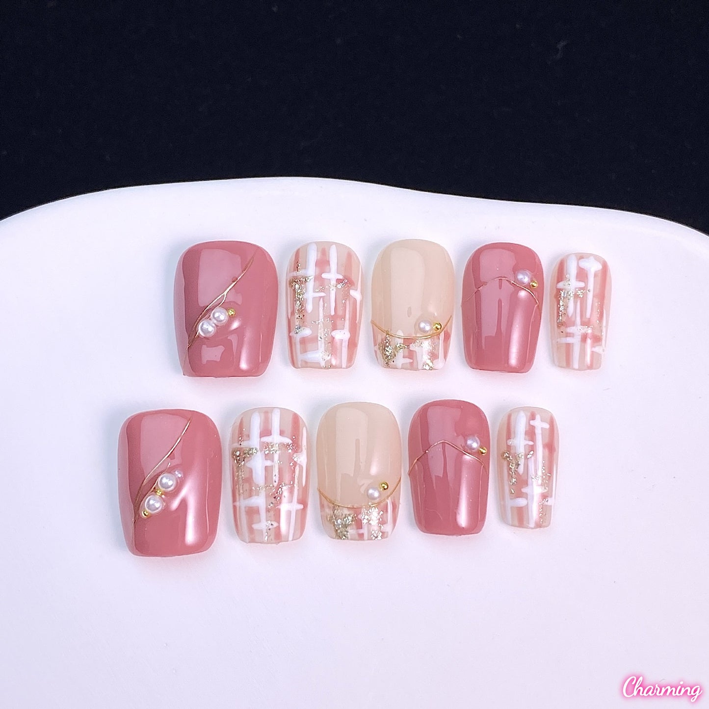 Pink Couture / Handmade Nails