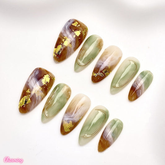 Gilded Morning Haze / Handmade Nails
