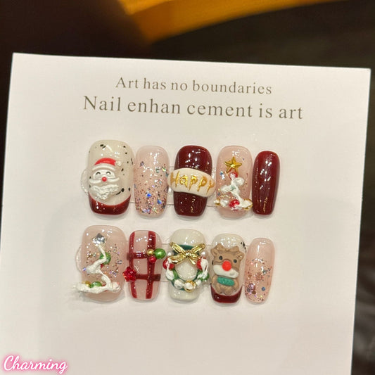 Vibrant Christmas / Handmade Nails